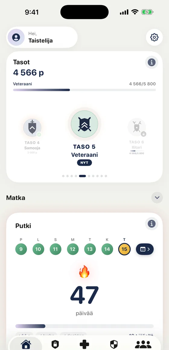Lyrio iPhonessa: tasot, putki ja navigointi