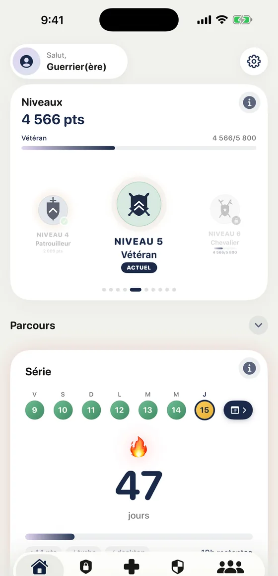 Lyrio sur iPhone : niveaux, série et navigation
