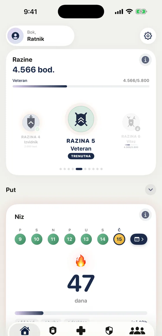 Lyrio na iPhoneu: razine, niz i navigacija