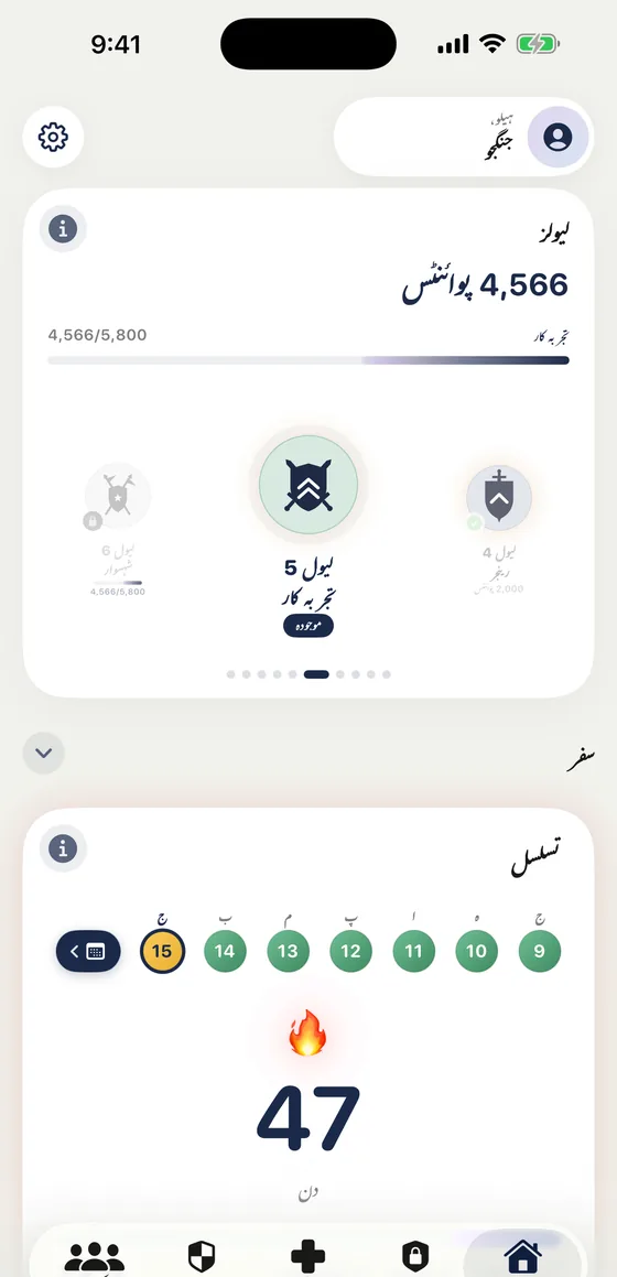 iPhone پر Lyrio: لیولز، تسلسل اور نیویگیشن