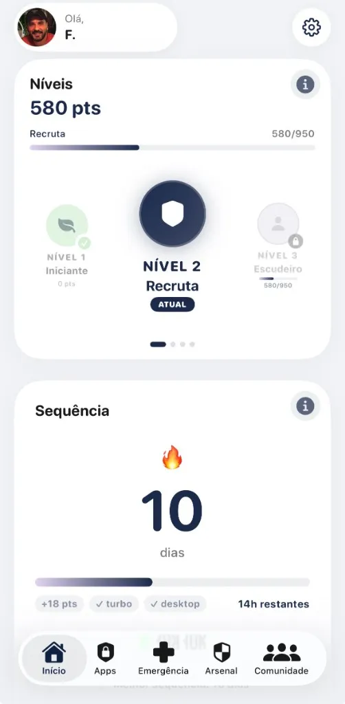 Lyrio no iPhone: níveis, sequência e navegação